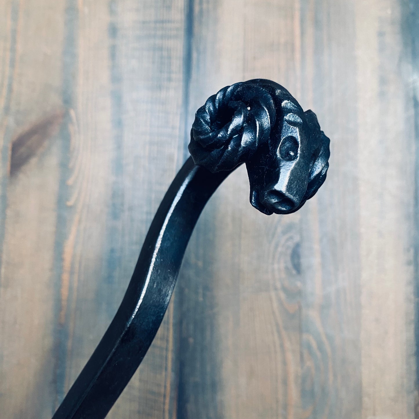 Iron Ram's Head Fire Poker