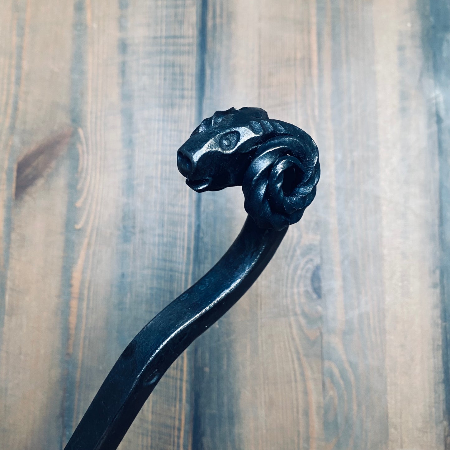 Iron Ram's Head Fire Poker