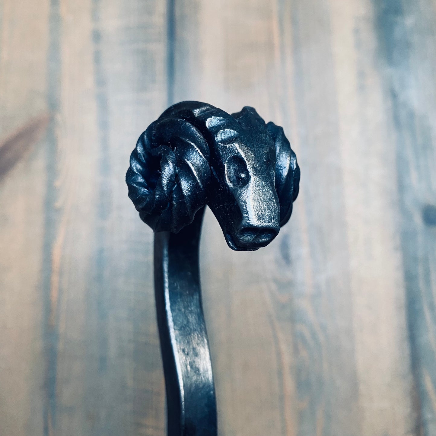 Iron Ram's Head Fire Poker