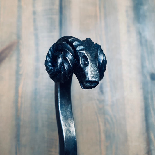 Iron Ram's Head Fire Poker