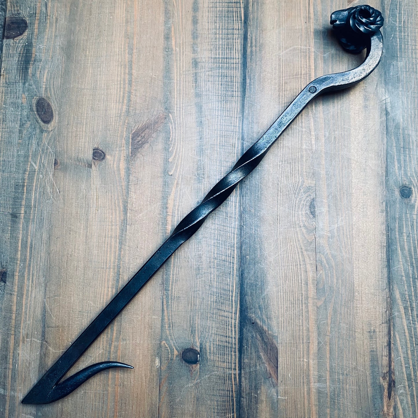 Iron Ram's Head Fire Poker