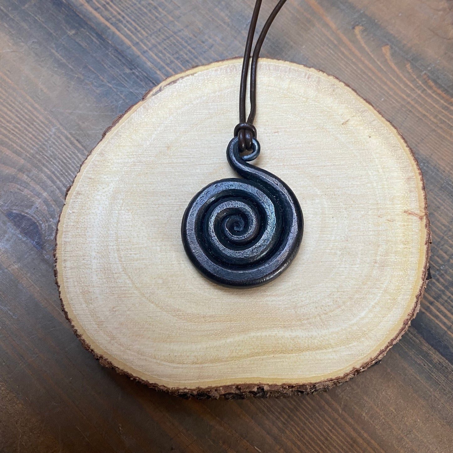Iron Swirl Pendant Necklace