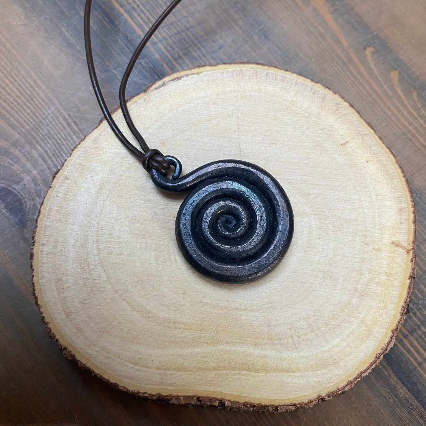 Iron Swirl Pendant Necklace