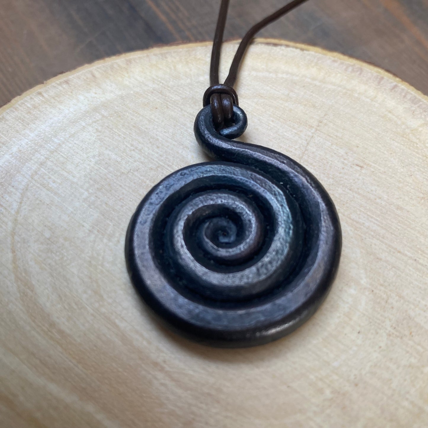 Iron Swirl Pendant Necklace